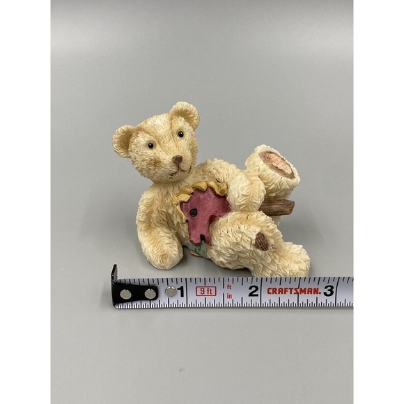 Adorable Teddy Bear Cubs In Diaper Playing With Toys Tots Figurines Set Of 2 - Picture 11 of 11